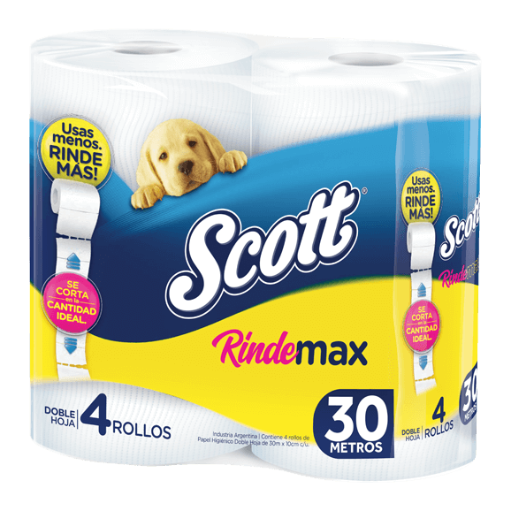 scott rindemax 30 metros 4 rollos pack amarillo